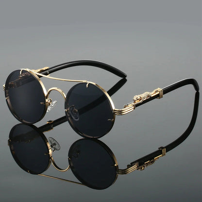 Round Leopard Sunglasses Vintage Retro UV400 Fashion Eyewear