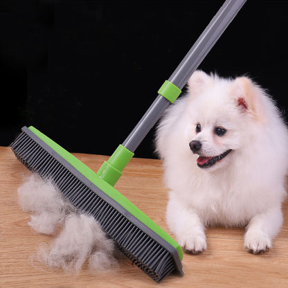 Rubber Broom Pet Hair Remover Multi Surface Cleaning Broom