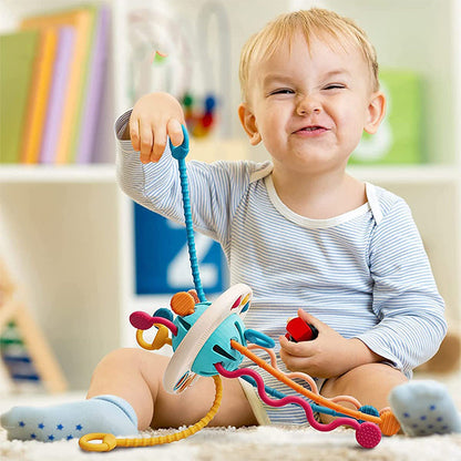 Sensory UFO Pull String Toy Baby Travel Activity Toy