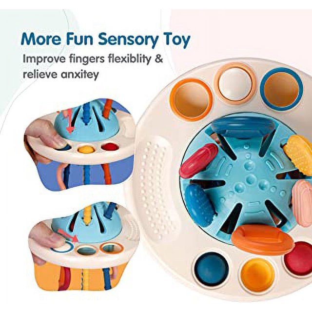 Sensory UFO Pull String Toy Baby Travel Activity Toy