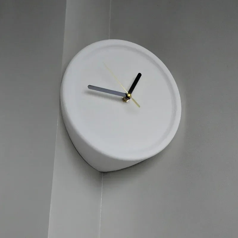 Silent Corner Wall Clock Stylish No Drill Quiet Clock for Home