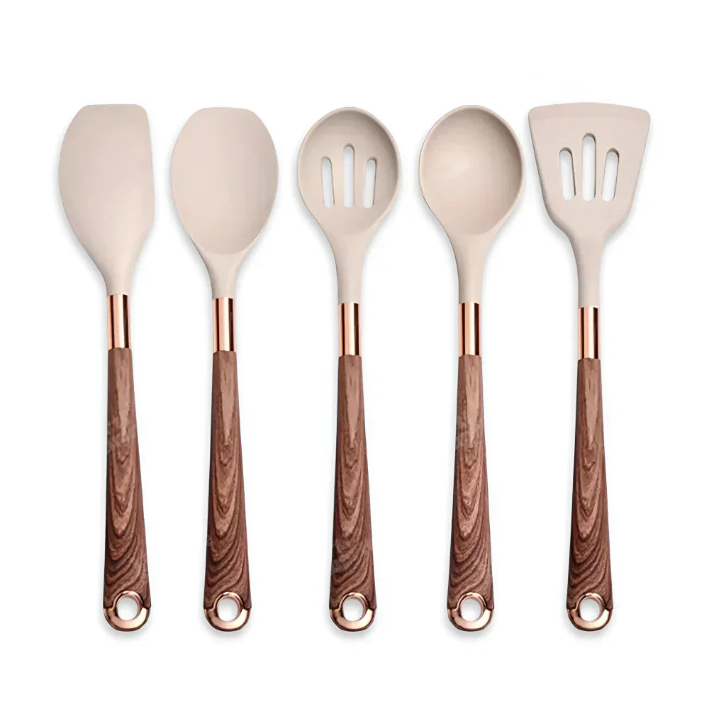 Silicone Kitchen Utensil Set Heat Resistant Non Stick Cooking Tools Collection