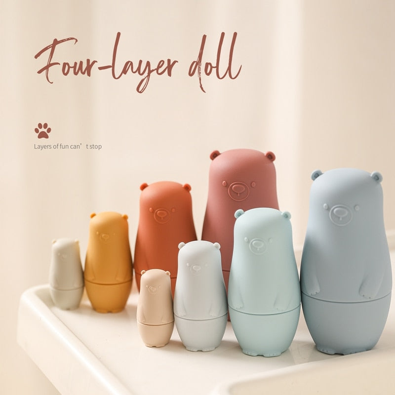 Silicone Nesting Dolls Montessori Stacking Toy Set