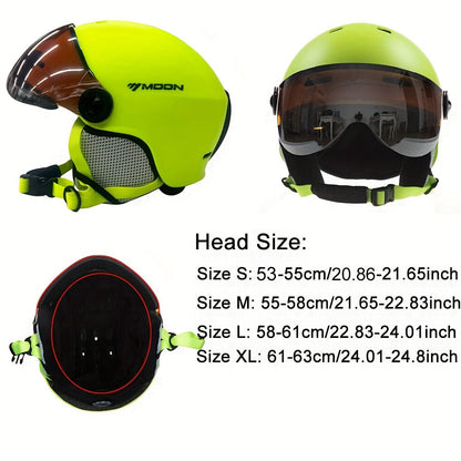 Ski Helmet Adjustable Removable Goggles Breathable Snowboard Protection Helmet