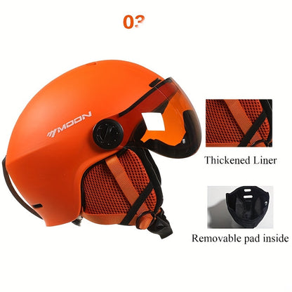 Ski Helmet Adjustable Removable Goggles Breathable Snowboard Protection Helmet
