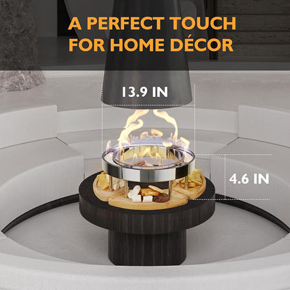 Smokeless Tabletop Fire Pit Bio Ethanol Indoor Outdoor Mini Fireplace Portable