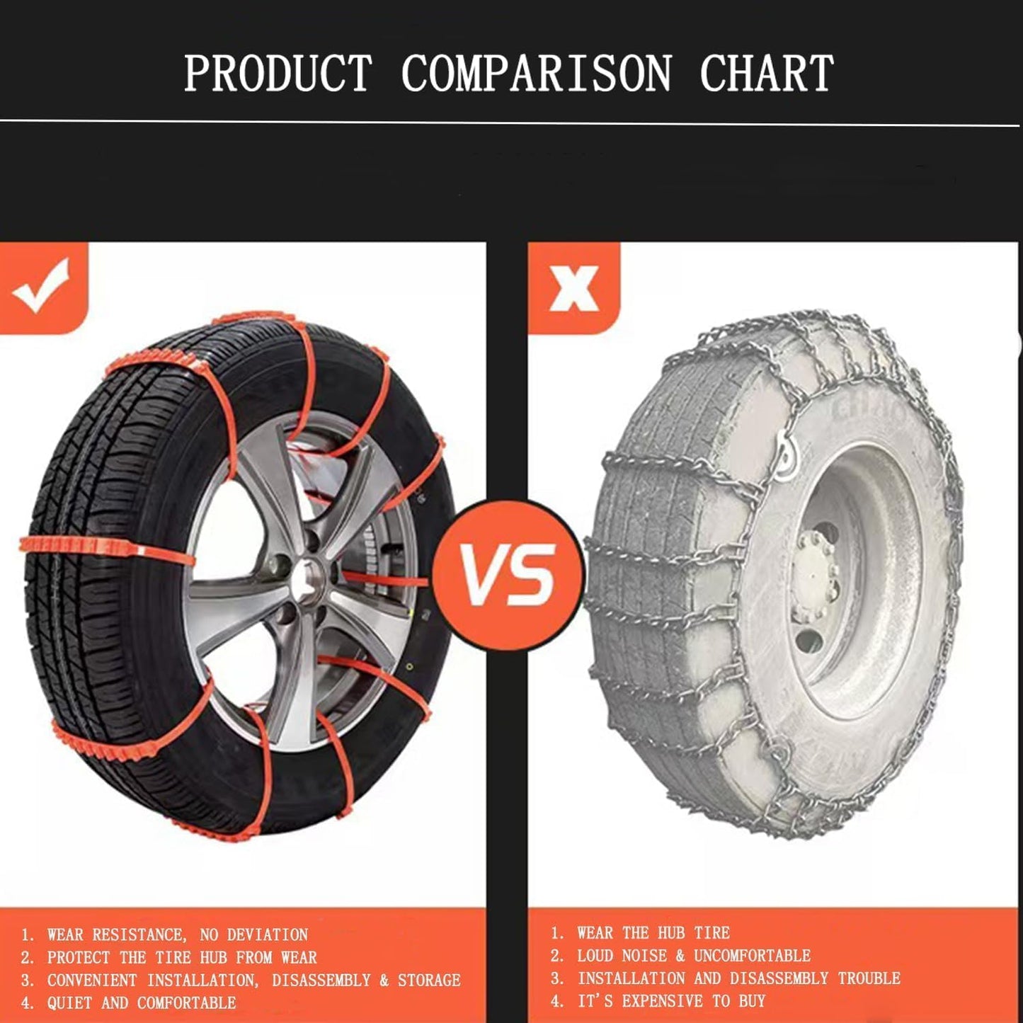 Snow Tire Chains Anti Slip TPU Universal Car Traction Chains