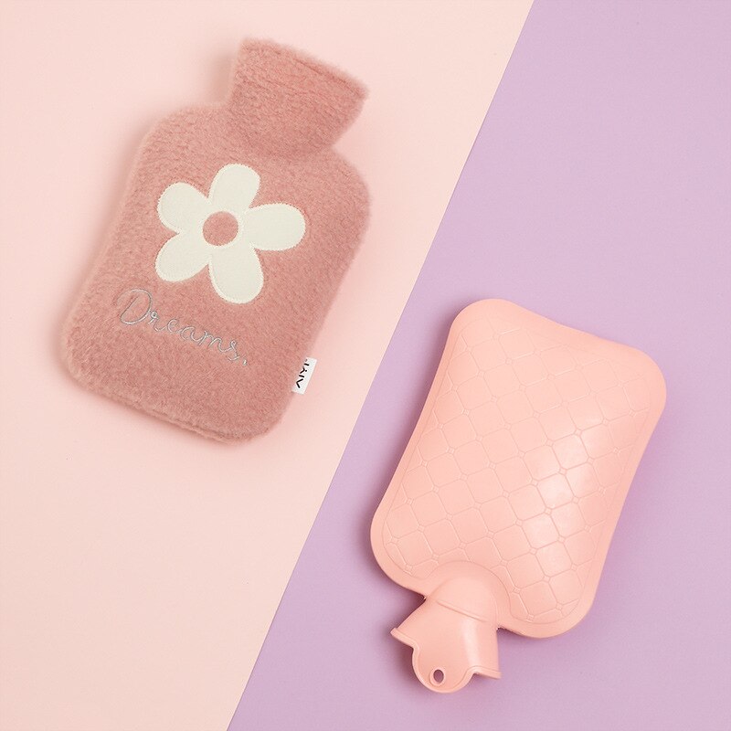 Soft Hot Water Bottle with Plush Cover – Cozy Winter Heat Therapy