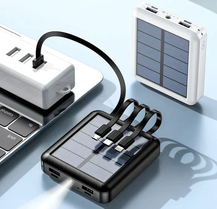 Solar Power Bank High Capacity Portable Charger Outdoor Backup Battery
