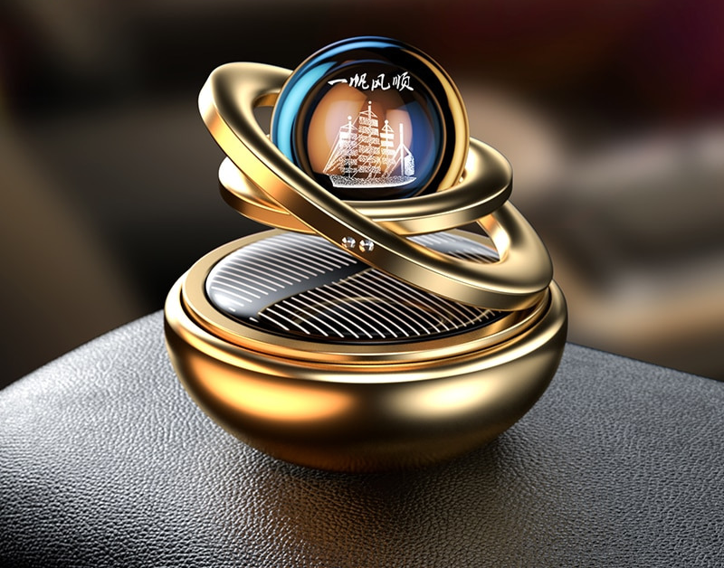 Solar Powered Car Air Freshener Rotating Dashboard Aroma Diffuser Luxury Fragrance Holder