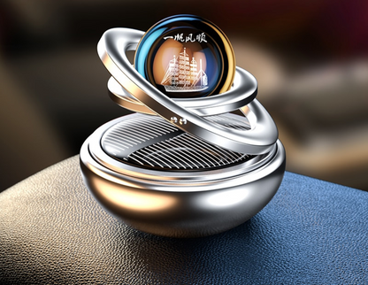 Solar Powered Car Air Freshener Rotating Dashboard Aroma Diffuser Luxury Fragrance Holder