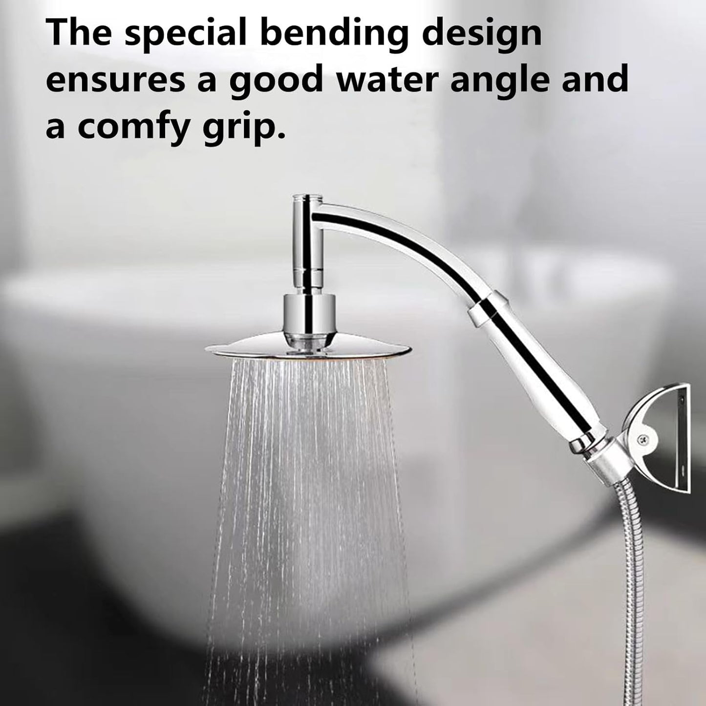 Square Handheld Shower Head Modern Rain Spray High Pressure Bathroom Upgrade