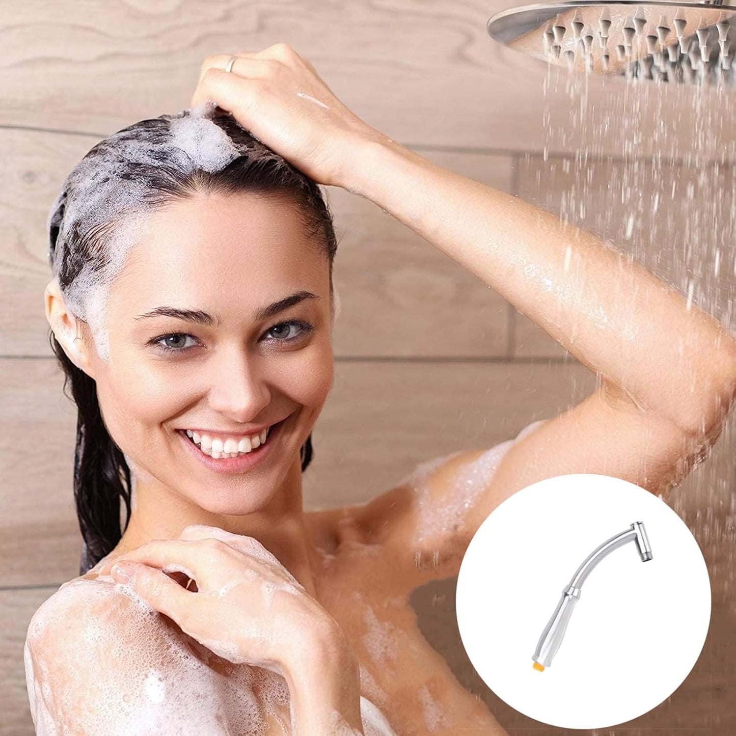 Square Handheld Shower Head Modern Rain Spray High Pressure Bathroom Upgrade