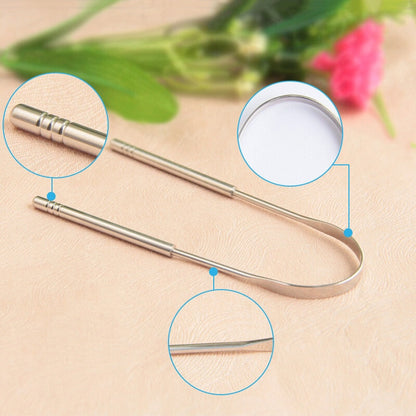 Stainless Steel Tongue Scraper Oral Hygiene Cleaner