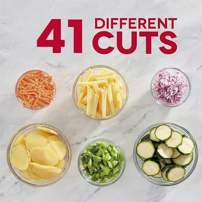 Stainless Steel Vegetable Slicer with 41 Cutting Options Adjustable Kitchen Tool