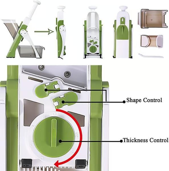 Stainless Steel Vegetable Slicer with 41 Cutting Options Adjustable Kitchen Tool