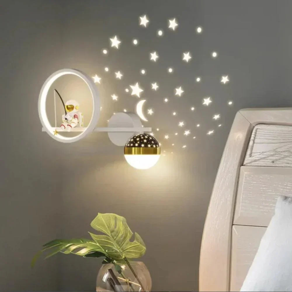 Star Projection Wall Lamp Kids Bedroom Night Light