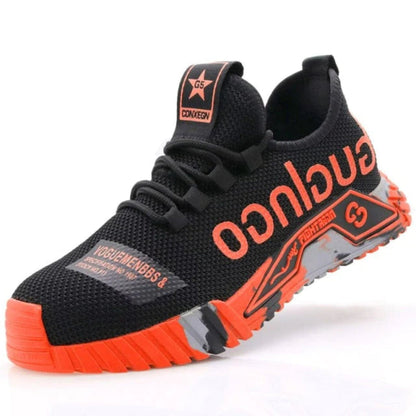 Steel Toe Safety Work Shoes Lightweight Anti Slip Protective Footwear