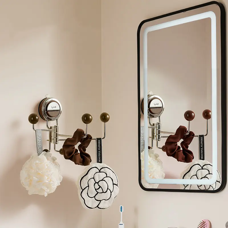 Suction Cup Hook Rotating No Drill Bathroom Kitchen Wall Hook