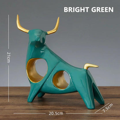 Symbolic Bull Figurine Resin Bull Sculpture European Style Home Decor