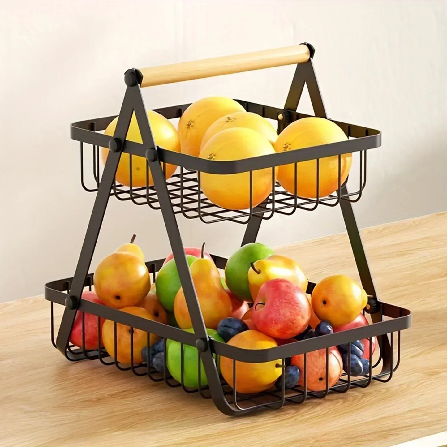 Tiered Fruit Basket Kitchen Counter Storage Organizer