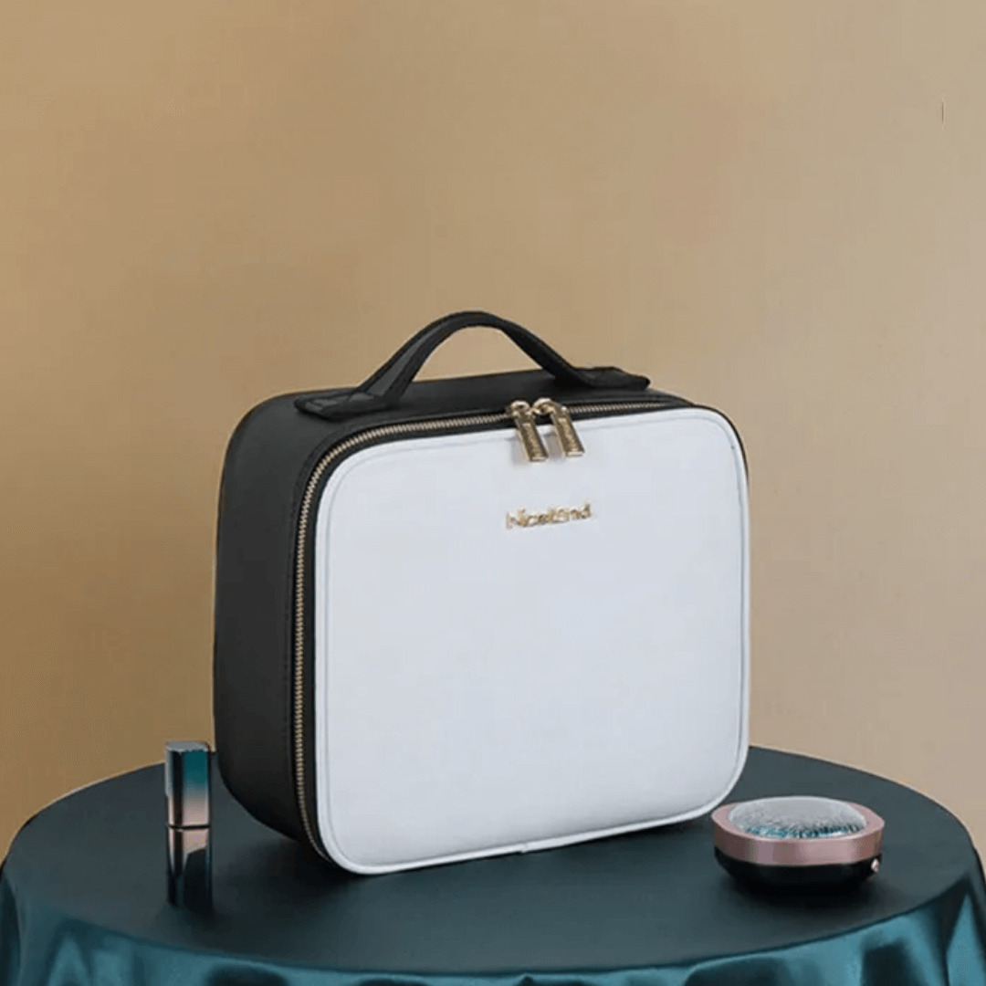Travel Makeup Bag LED Mirror Waterproof Organizer Case