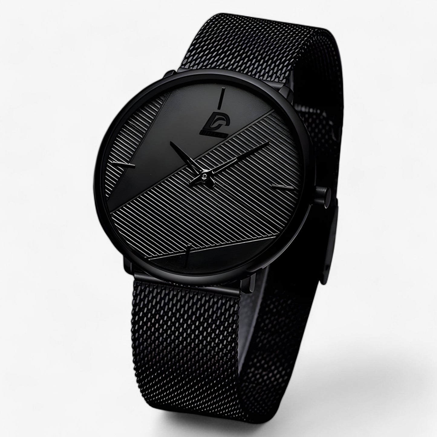 Ultra-Thin Minimalist Quartz Watch with Mesh Strap