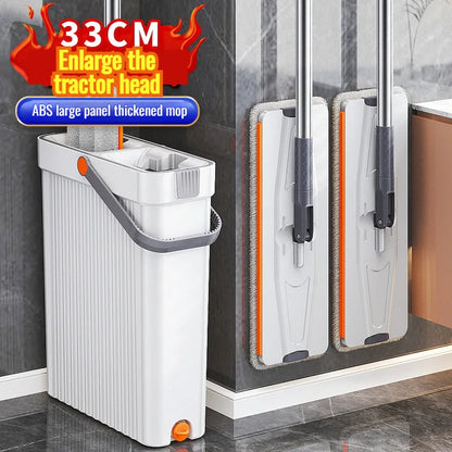 Ultra-Thin Self-Wringing Flat Mop Lightweight Floor Cleaning Tool
