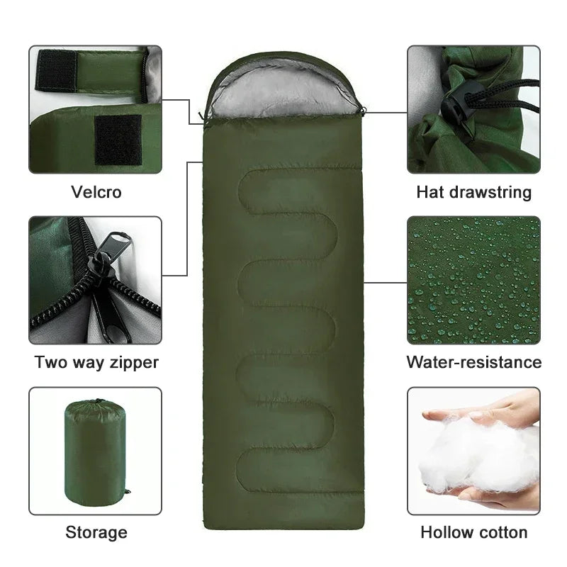 Ultralight Sleeping Bag 4 Season Waterproof Compact Camping Gear