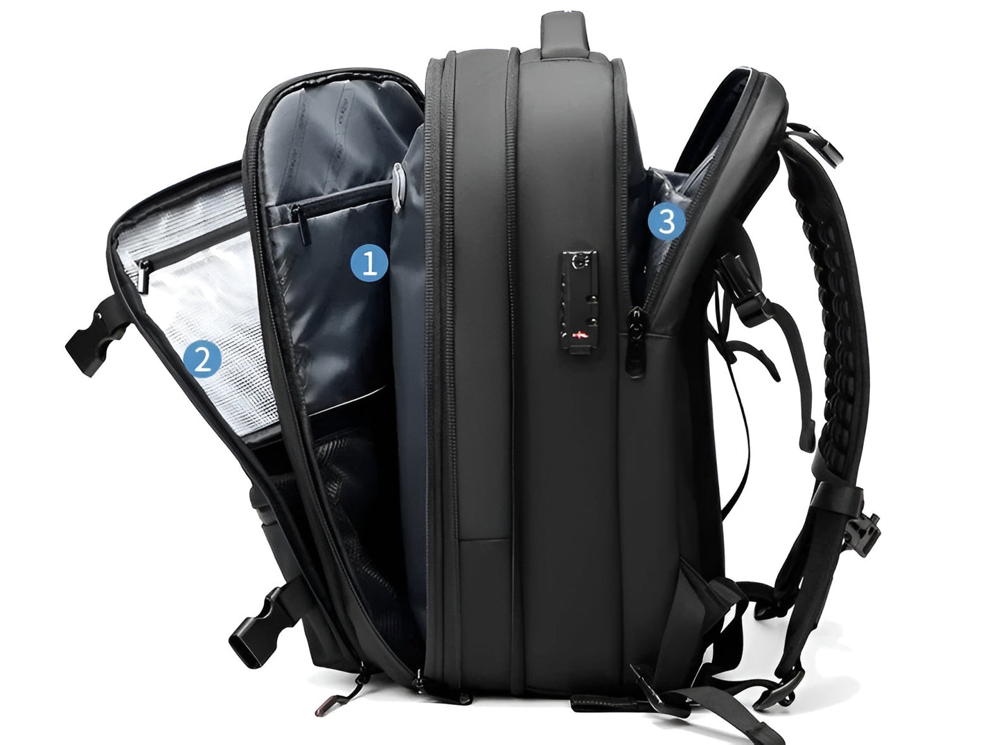 Vacuum Compression Travel Backpack Expandable Carry On Laptop Backpack