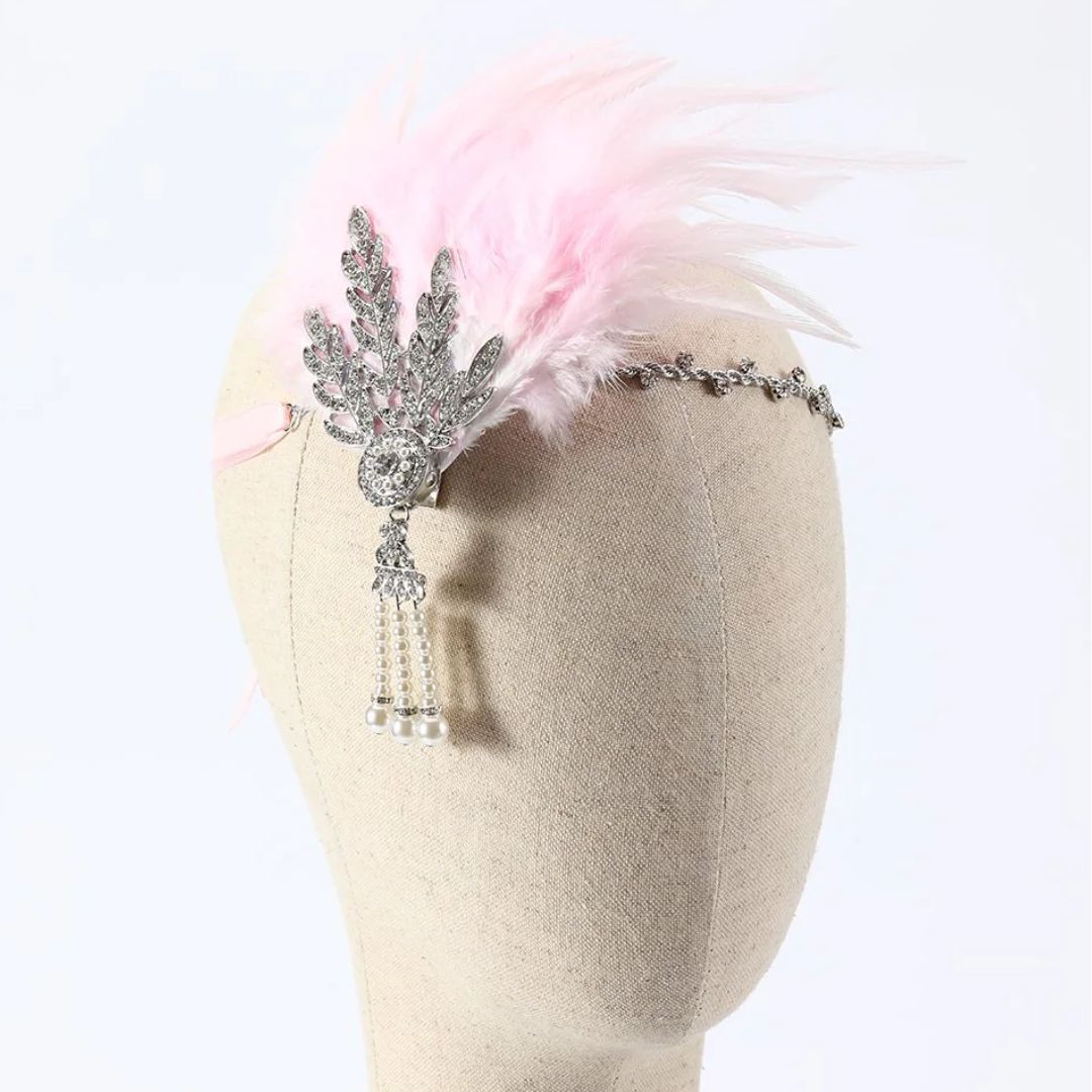 Vintage Feather Headband Flapper Style Party Hair Accessory