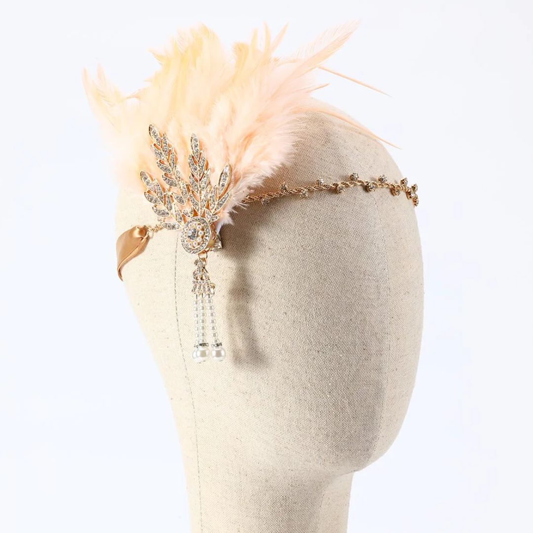 Vintage Feather Headband Flapper Style Party Hair Accessory