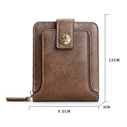 Vintage Leather Wallet RFID Card Holder Compact Bifold Coin Purse Clutch Organizer
