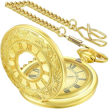 Vintage Pocket Watch Roman Numeral Quartz Timepiece