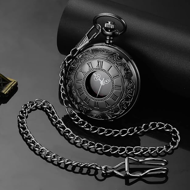 Vintage Pocket Watch Roman Numeral Quartz Timepiece