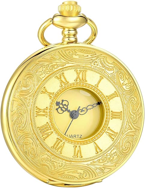 Vintage Pocket Watch Roman Numeral Quartz Timepiece