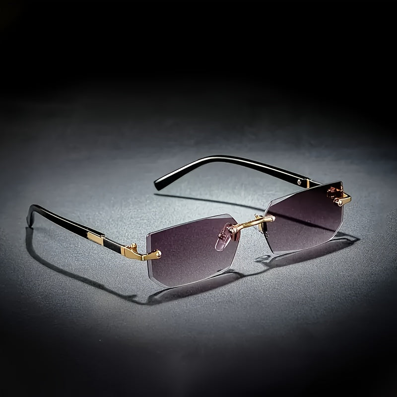 Vintage Rimless Square Glasses Stainless Steel Fashion Eyewear