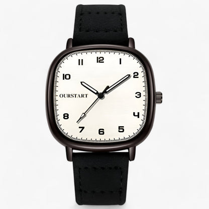 Vintage Square Dial Womens Leather Strap Watch