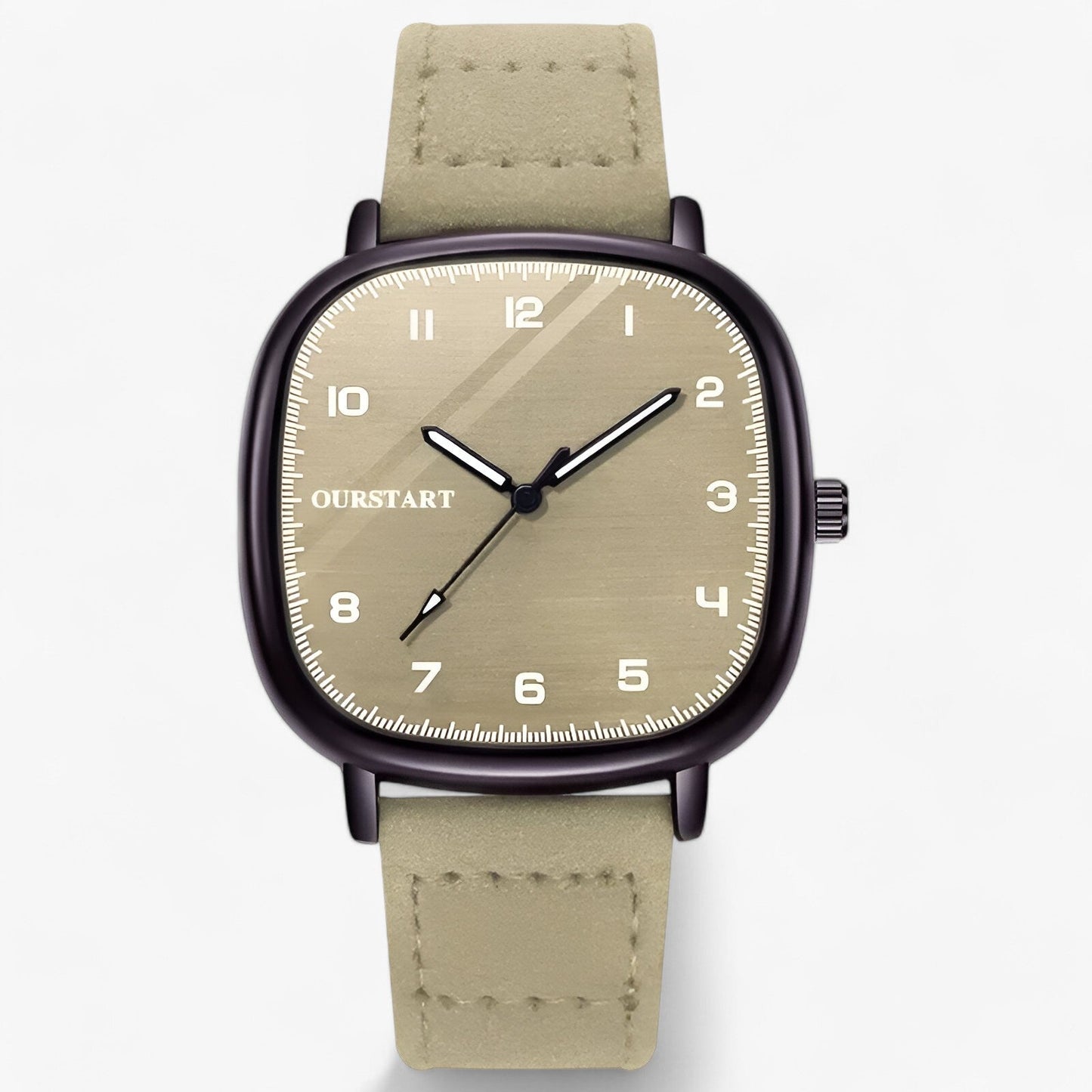 Vintage Square Dial Womens Leather Strap Watch