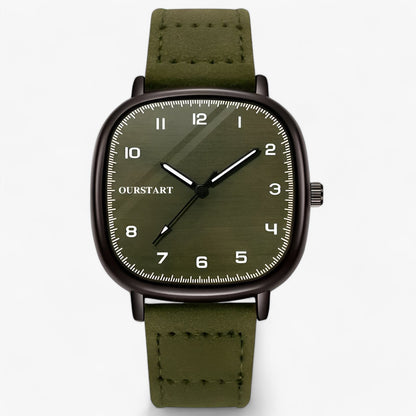 Vintage Square Dial Womens Leather Strap Watch