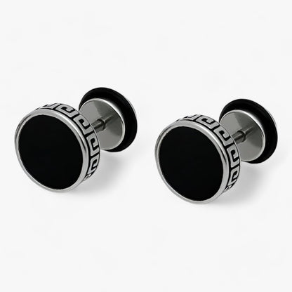 Vintage Titanium Steel Mens Earrings