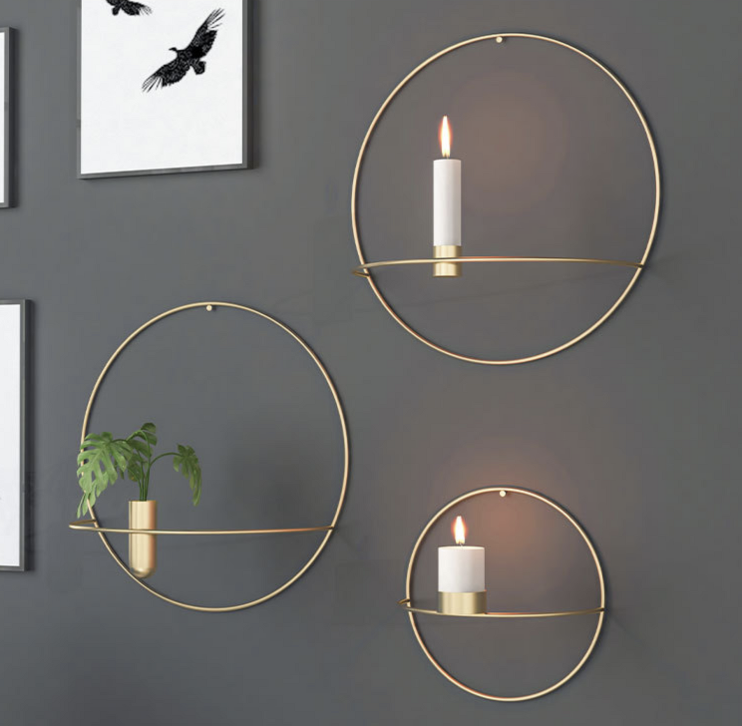 Wall Candle Holder Vase Decor Modern Minimalist Hanging Accent