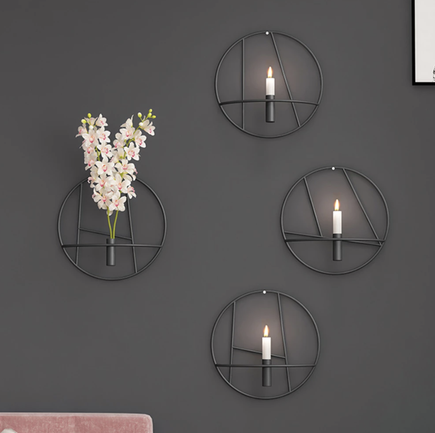 Wall Candle Holder Vase Decor Modern Minimalist Hanging Accent