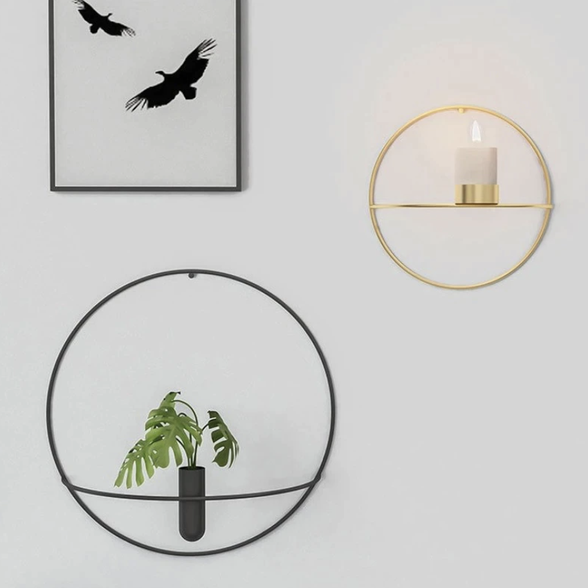 Wall Candle Holder Vase Decor Modern Minimalist Hanging Accent
