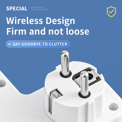Wall Mounted Power Strip USB Type C Multi Socket Extension