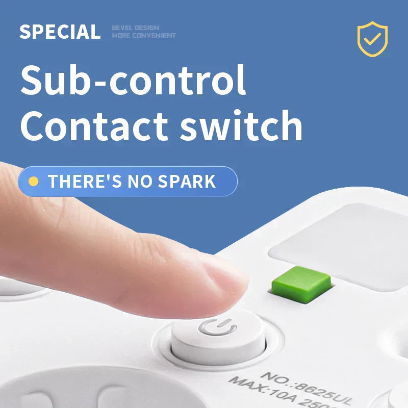 Wall Mounted Power Strip USB Type C Multi Socket Extension