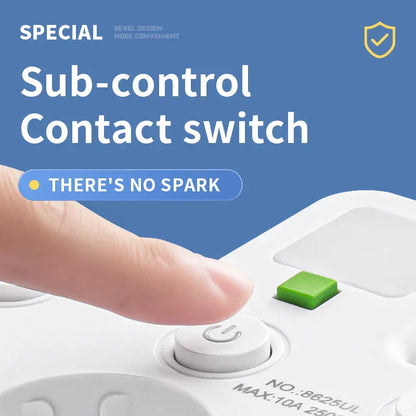 Wall Mounted Power Strip USB Type C Multi Socket Extension