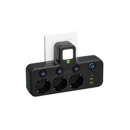 Wall Mounted Power Strip USB Type C Multi Socket Extension