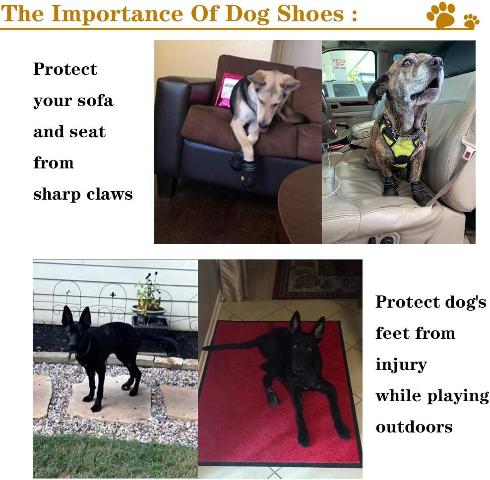 Waterproof Dog Boots Anti Slip Paw Protection Shoes