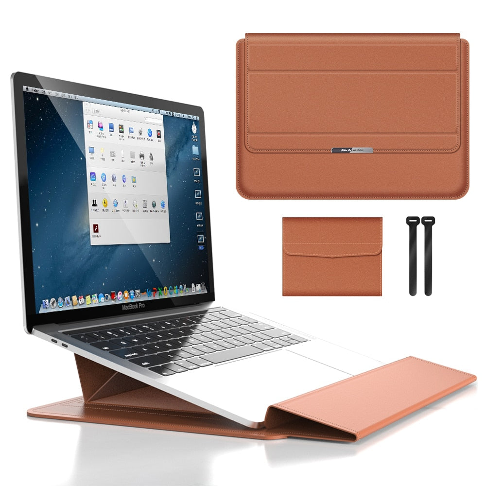 Waterproof Laptop Sleeve Shockproof PU Leather Laptop Case